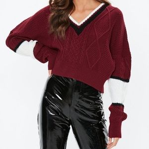 Cropped Burgundy Sweater